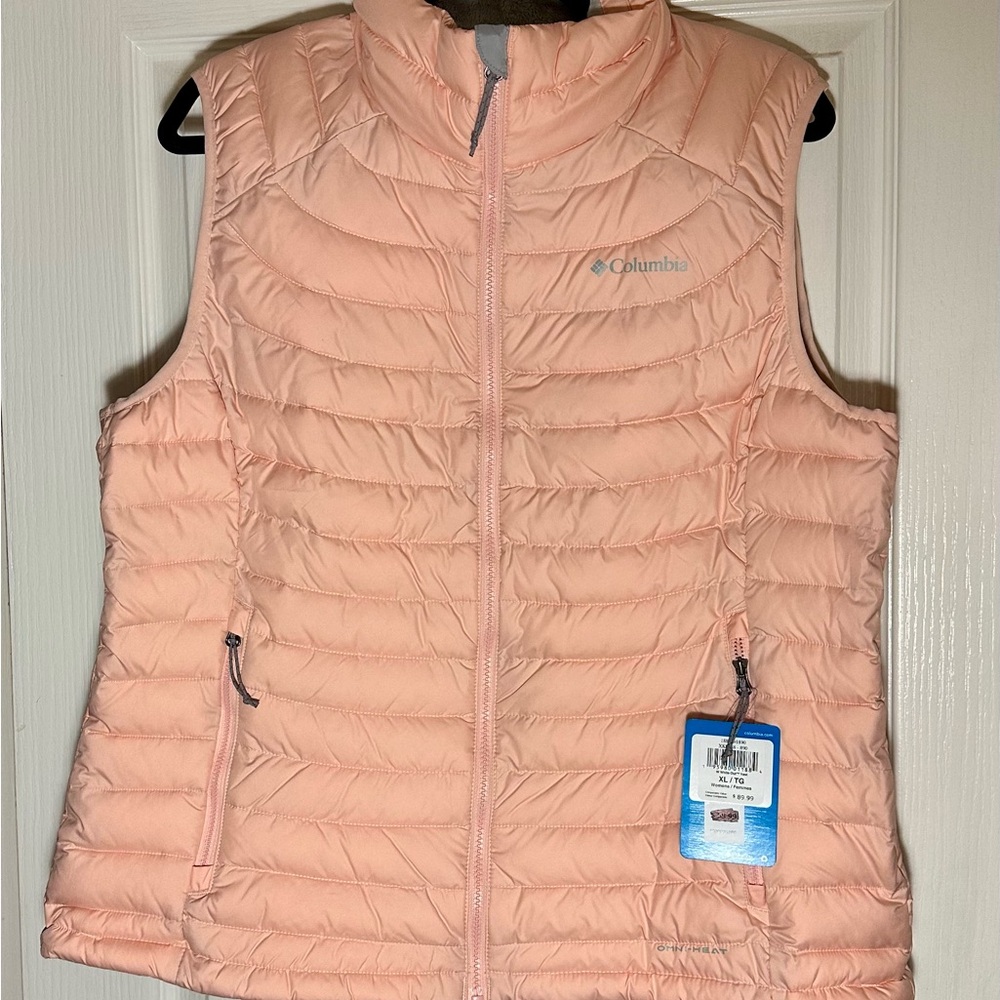 Columbia Women's White Out Pink Puffer Vest